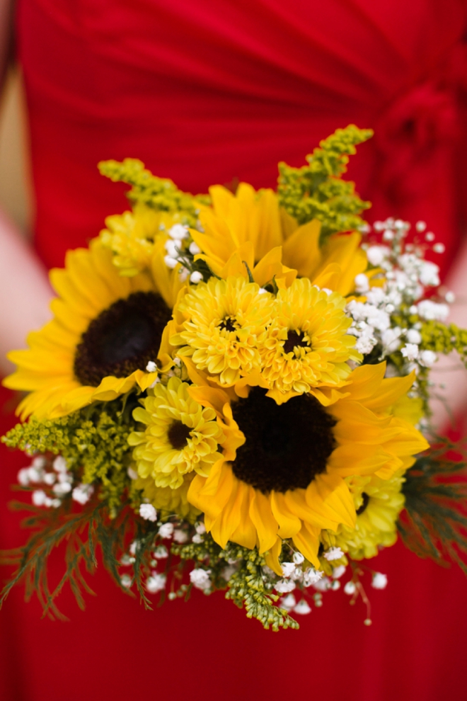 Sunflower bridesmaid bouquet