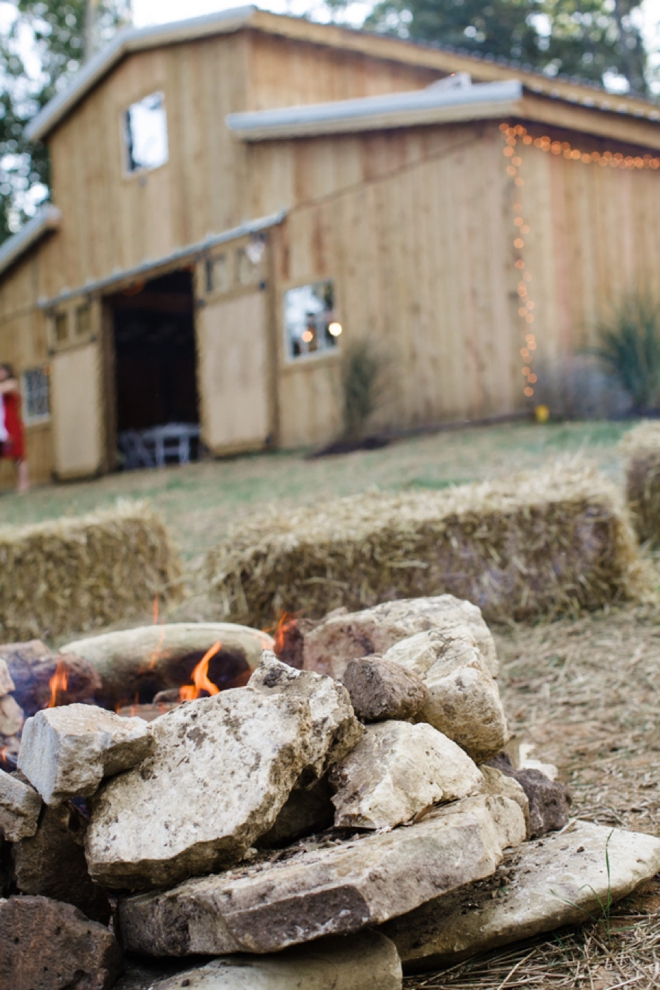 Barn and bonfire