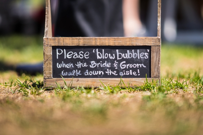 Please blow bubbles at the bride and groom