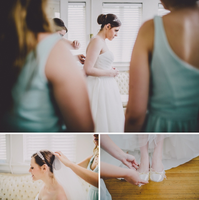 Bride getting ready