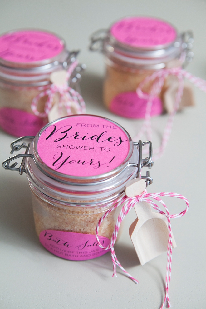 DIY Bridal Shower Bath Salts Favors