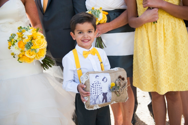 Ring bearer with his custom pillow