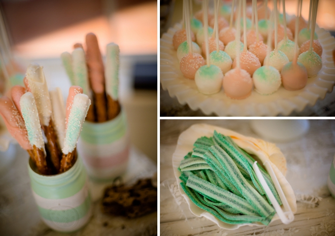 Darling pink and mint candy bar