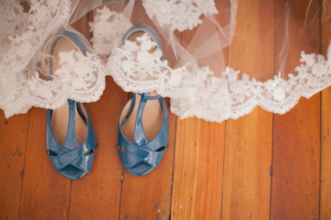 Teal wedding shoes