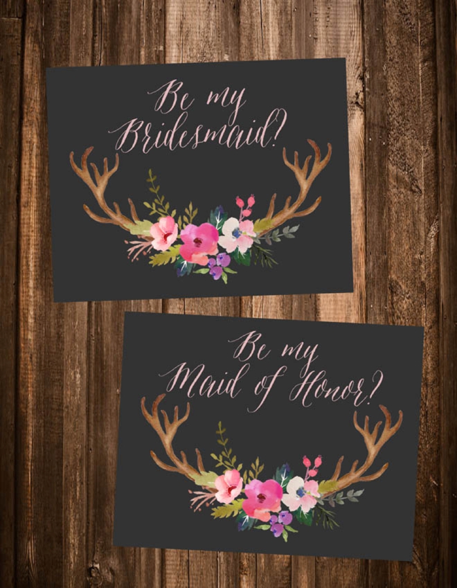 Free "Will You Be My Bridesmaid" Cards