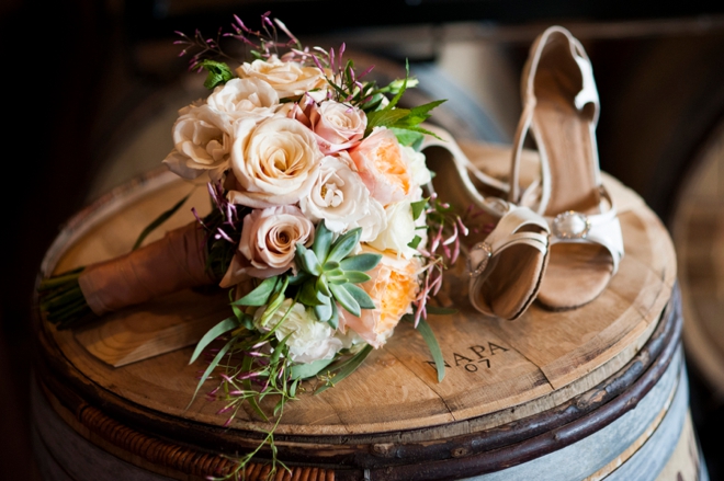 Wedding flowers and shoes