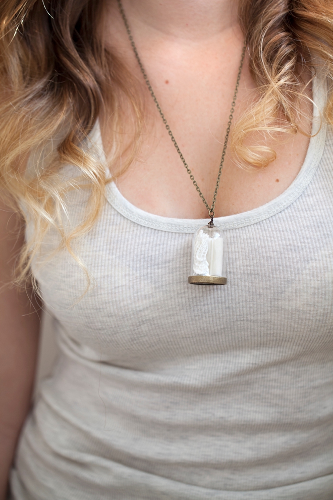 Make your own wedding dress keepsake necklace