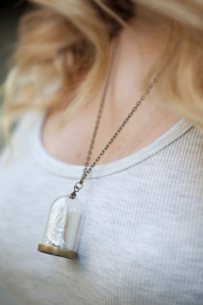 Make your own wedding dress keepsake necklace