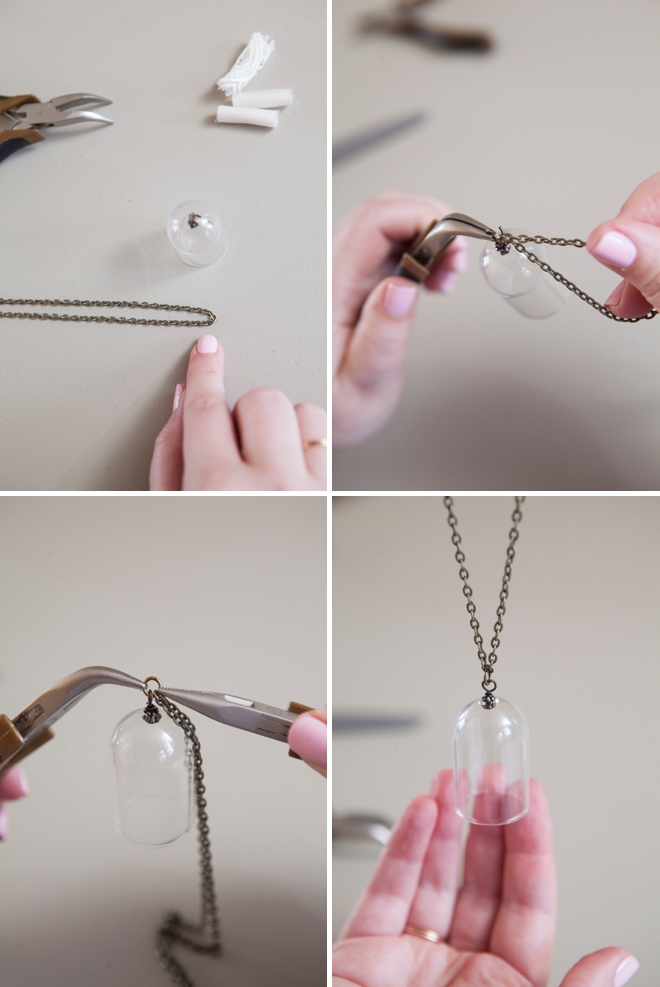Make your own wedding dress keepsake necklace