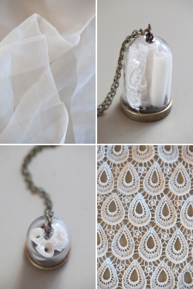 Make your own wedding dress keepsake necklace