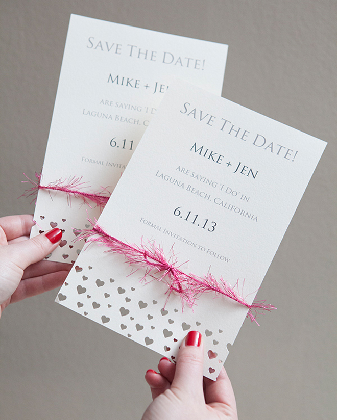 DIY heart punch save the dates