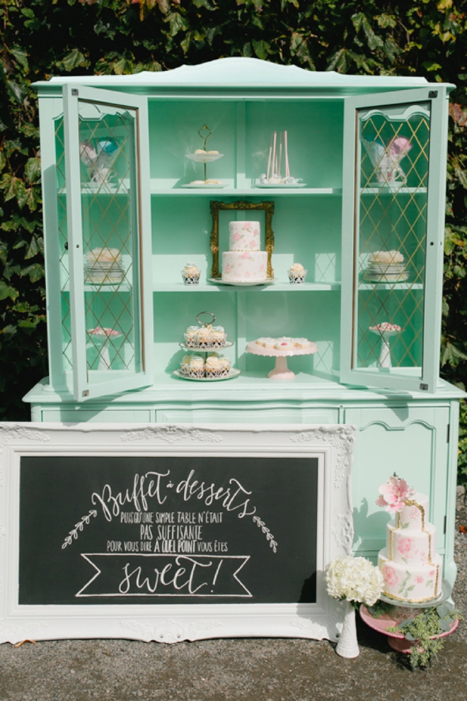Mint and pink vintage style bridal shower