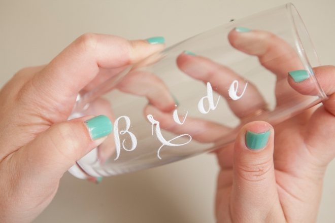 DIY Bride and Groom Champagne Glasses