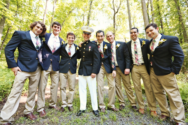 khaki and navy groomsmen style