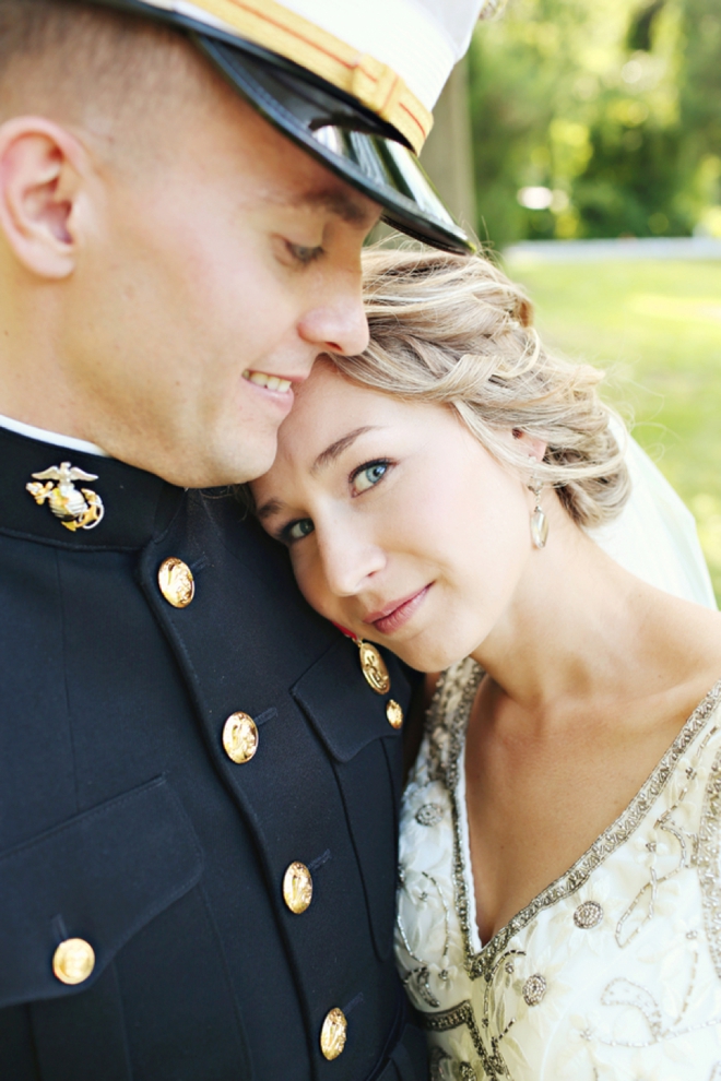 Gorgeous bride and her Navy Groom