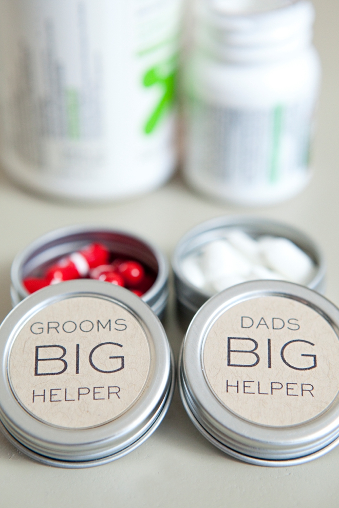 DIY dad and groom pill box gifts