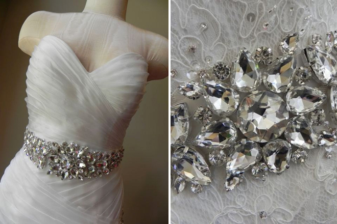 Stunning crystal bridal sash