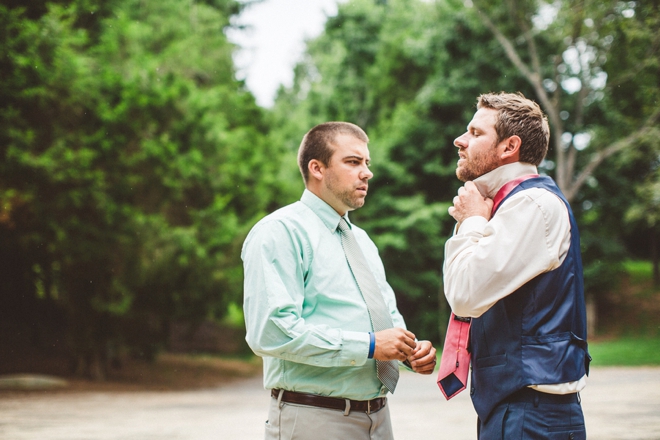 Groom getting ready