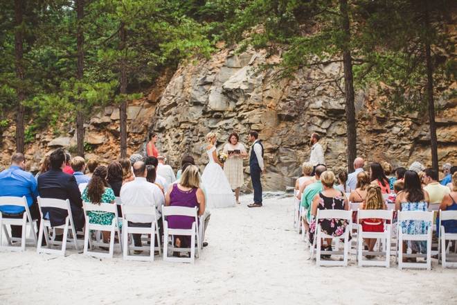 Stunning wedding ceremony overlooking a lake
