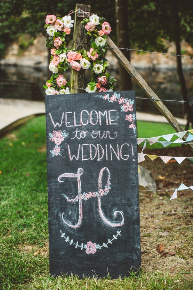 Welcome to our wedding chalkboard sign