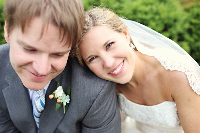 Happy bride and groom