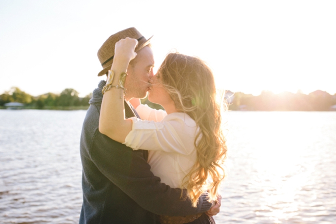 Champagne engagement with gorgeous light