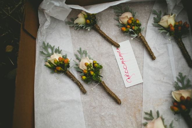 Rustic boutonnieres