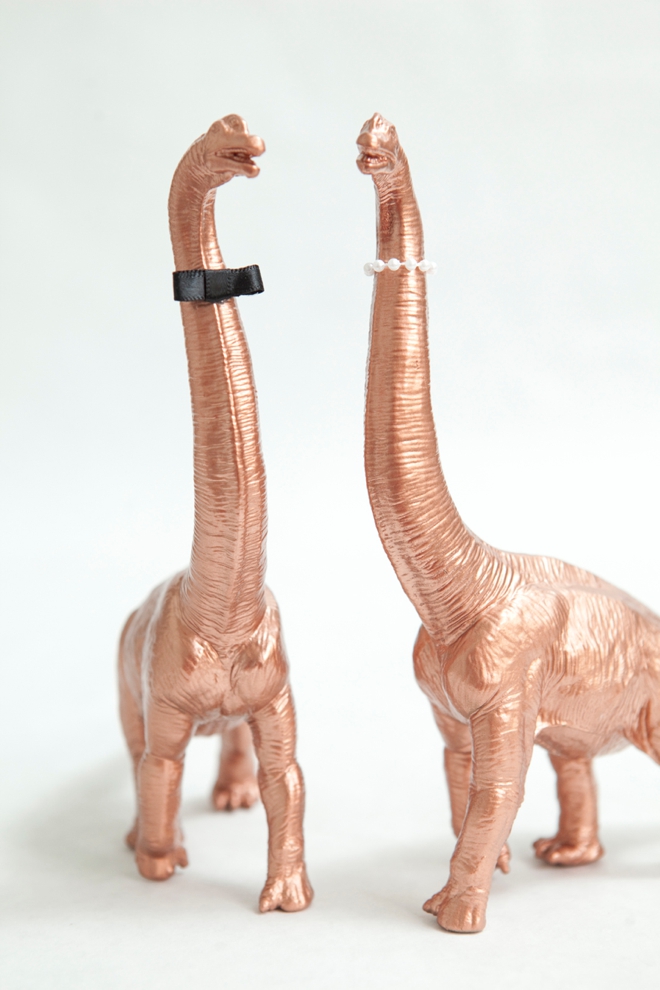 DIY Painted Dinosaur Cake Toppers