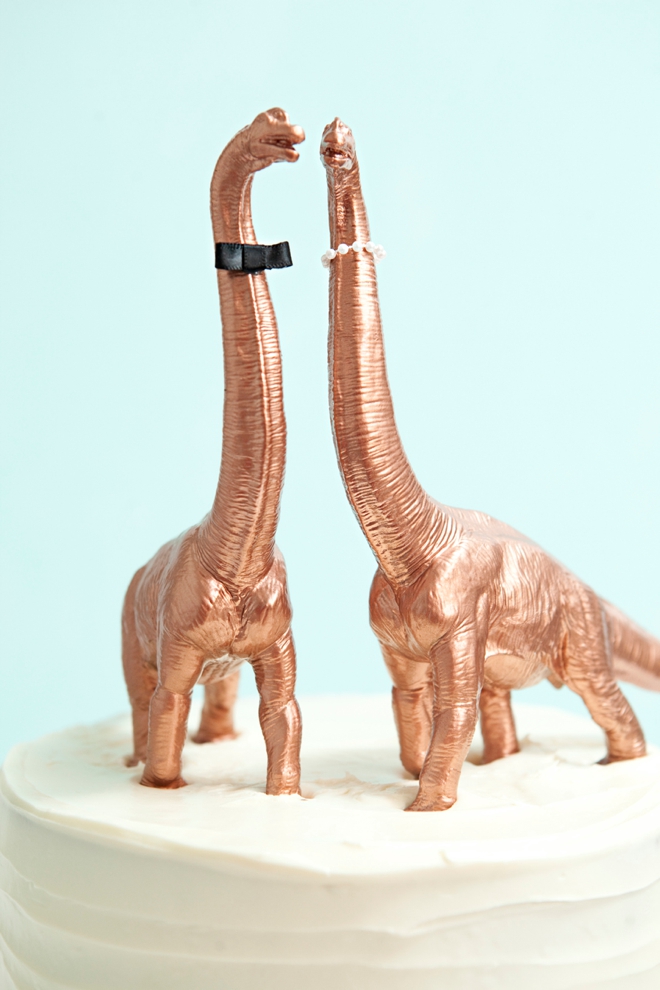 DIY Painted Dinosaur Cake Toppers