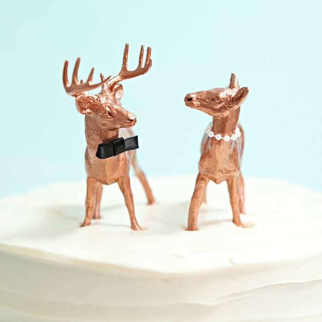 DIY Painted Deer Cake Toppers