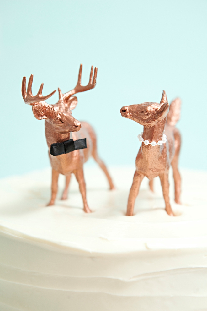 DIY Painted Deer Cake Toppers
