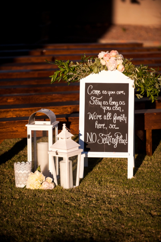 Wedding seating sign