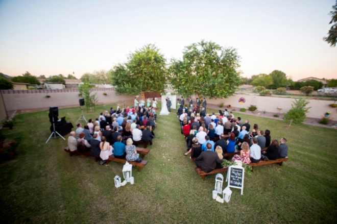 Lovely backyard wedding ceremony