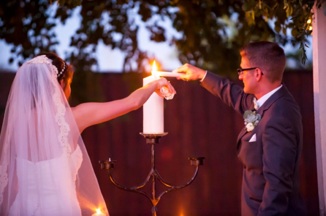 Lovely backyard wedding ceremony