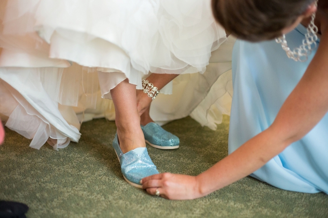 Glitter Toms wedding shoes
