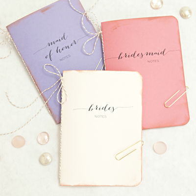 DIY wedding notebook gifts