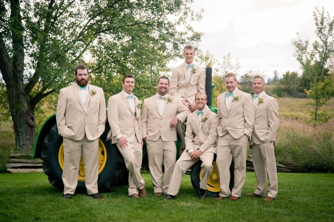 Beige groomsmen