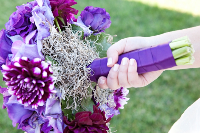 Gorgeous purple wedding bouquet