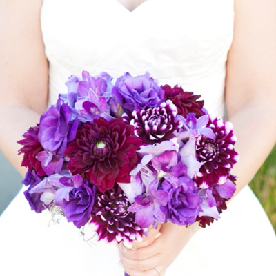 Gorgeous, purple wedding bouquet