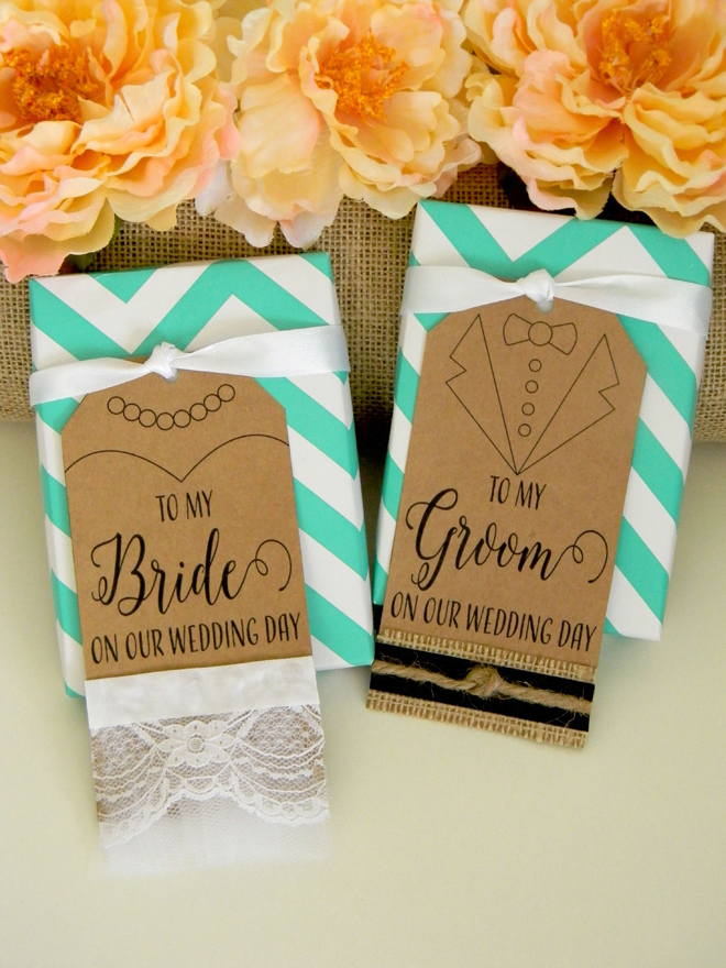 FREE bride and groom wedding gift tag printable file