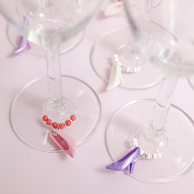 Beautiful Turquoise wedding wine glass charms for top table or favours decor 