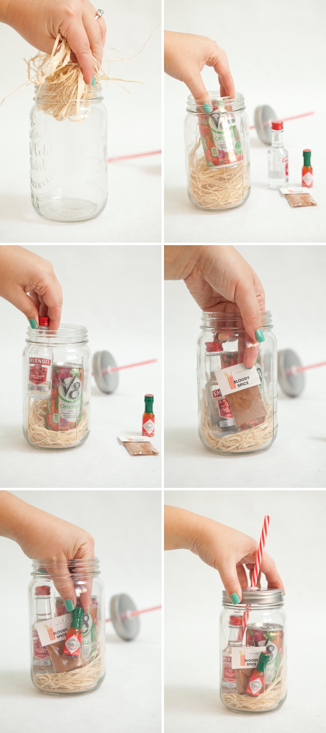 Adorable DIY Mason Jar Bloody Mary Gift