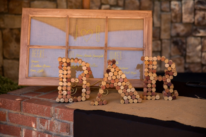 Bar sign made out of corks