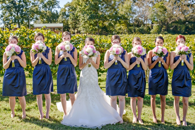 Lovely navy blue bridesmaids dresses