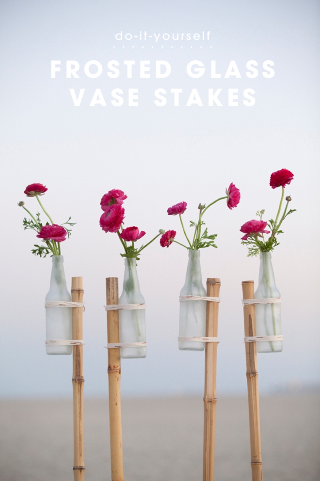 DIY Frosted Glass Vase, Garden Stakes