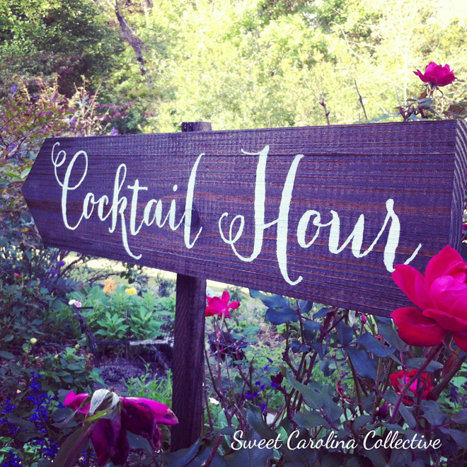 Cocktail Hour Wood Sign