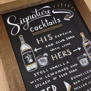 Custom Signature cocktail sign for weddings