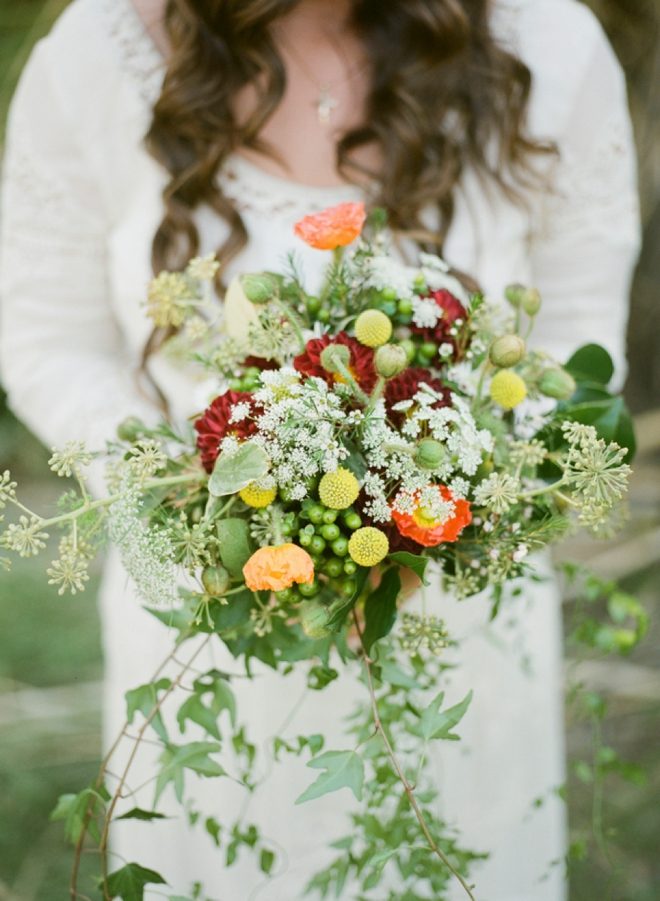 Amazing, garden inspired wedding bouquet