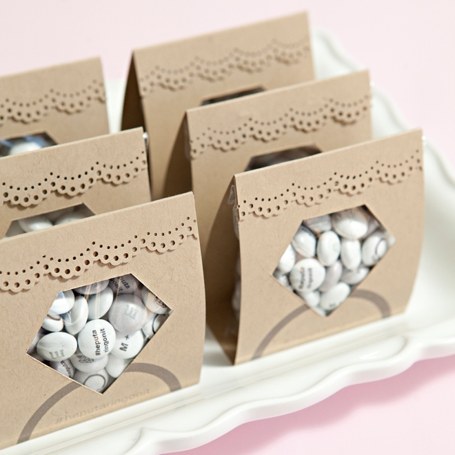 Make these adorable DIY diamond candy pouch favors!
