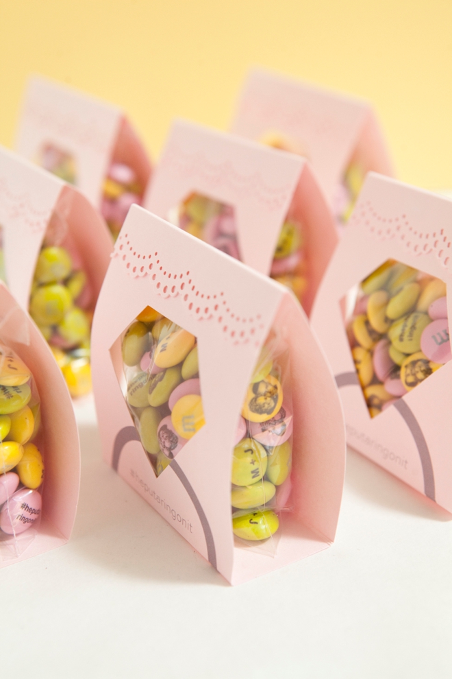 Make these adorable DIY diamond candy pouch favors!